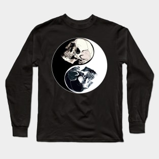 Skull Yin Yang symbol Long Sleeve T-Shirt